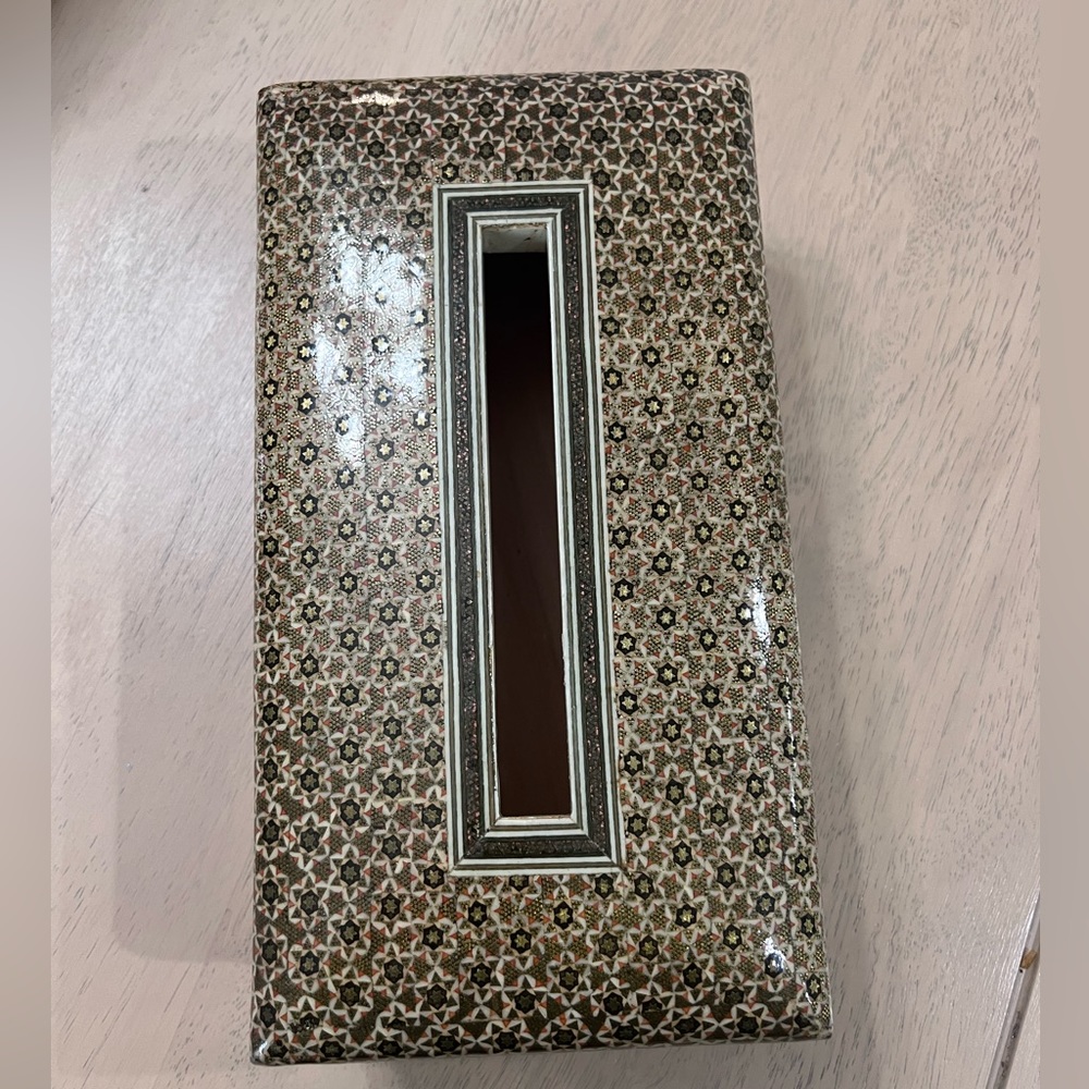 Persian Handmade Khatam Inlay Tissue Box Office Home Decor